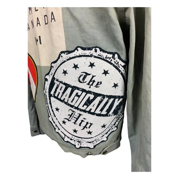 the Tragically Hip Denim Jean Jacket, Reworked, Upcycled, Canadian Rock Size Med - Picture 4 of 4